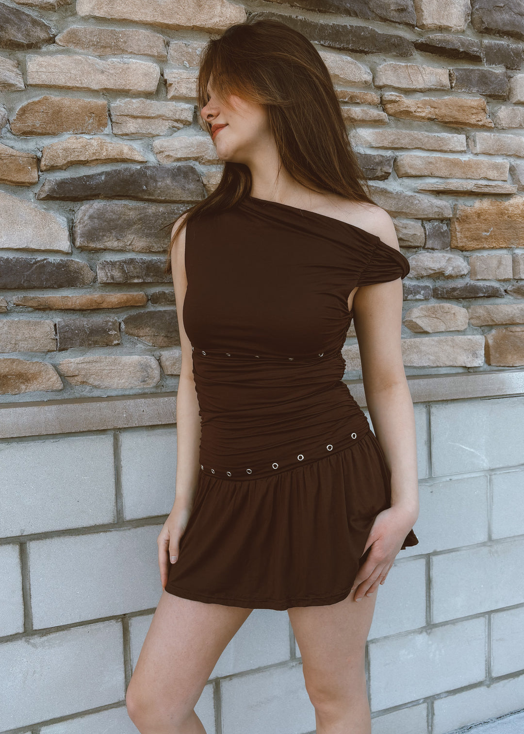 Rowdy Brown Mini Dress
