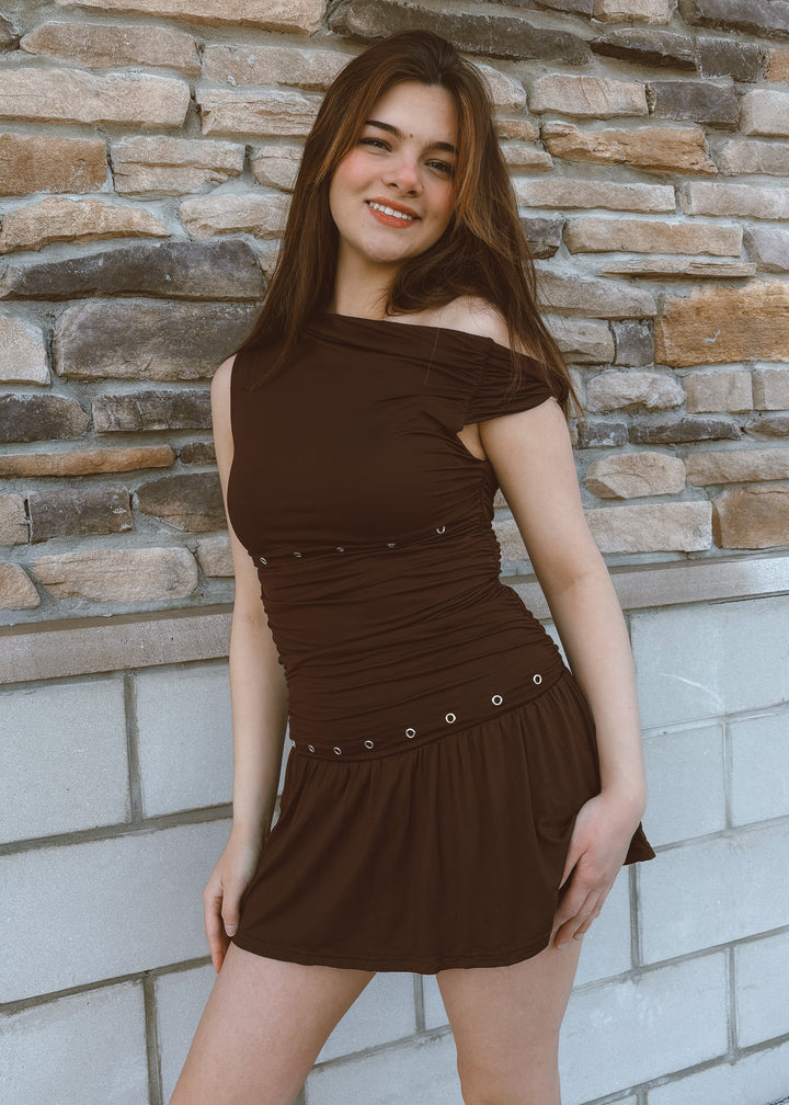 Rowdy Brown Mini Dress