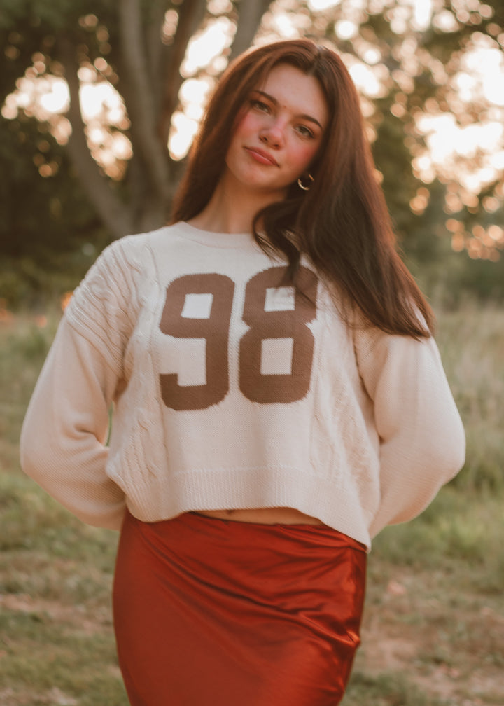 98 Cream Cable Knit Sweater