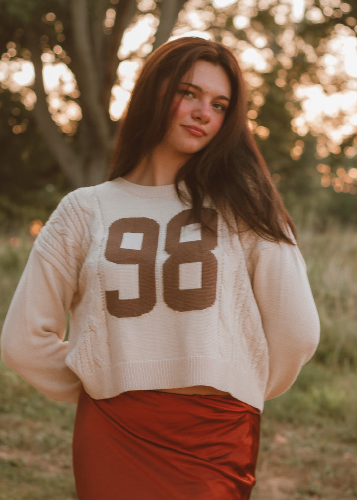 98 Cream Cable Knit Sweater