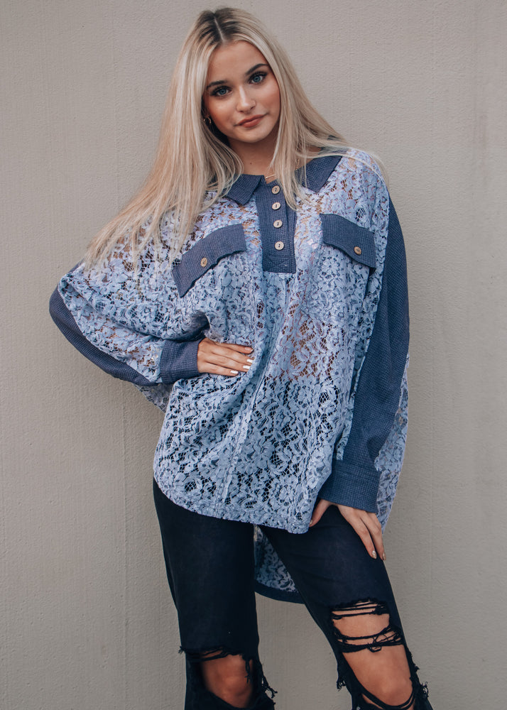 
            
                Load image into Gallery viewer, oversized lace top 
            
        