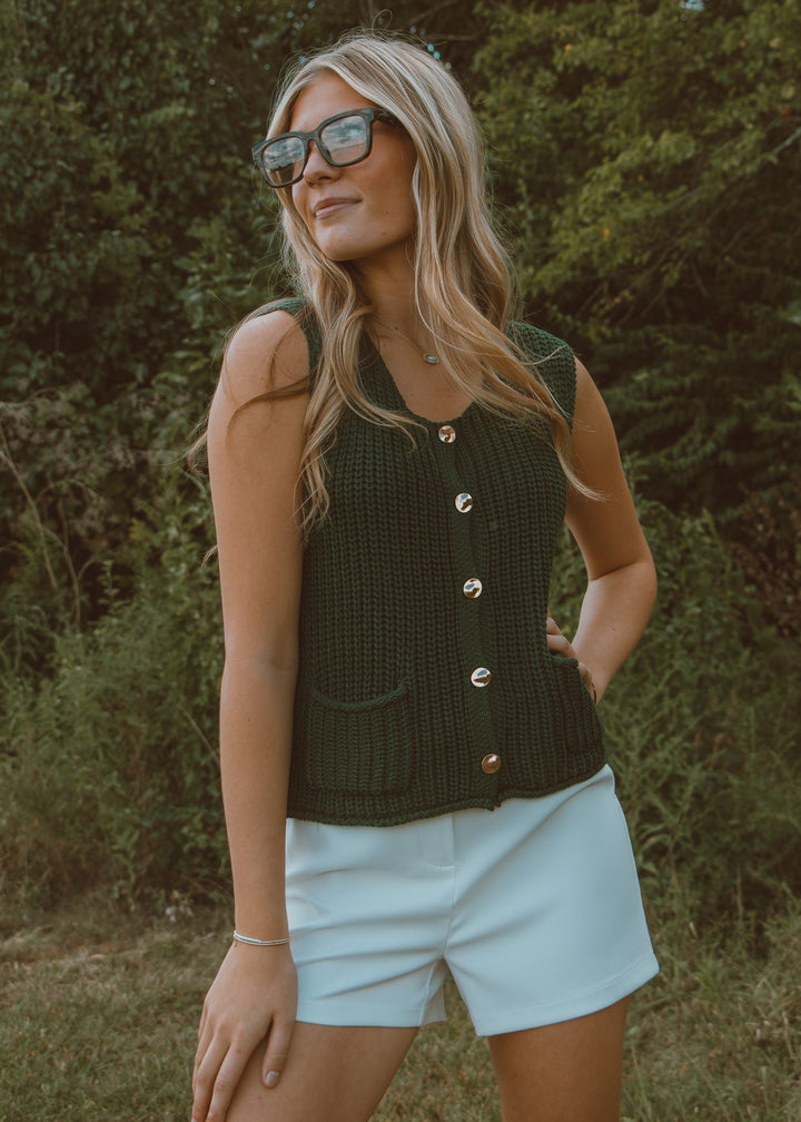 Pining Over You Green Sweater Vest