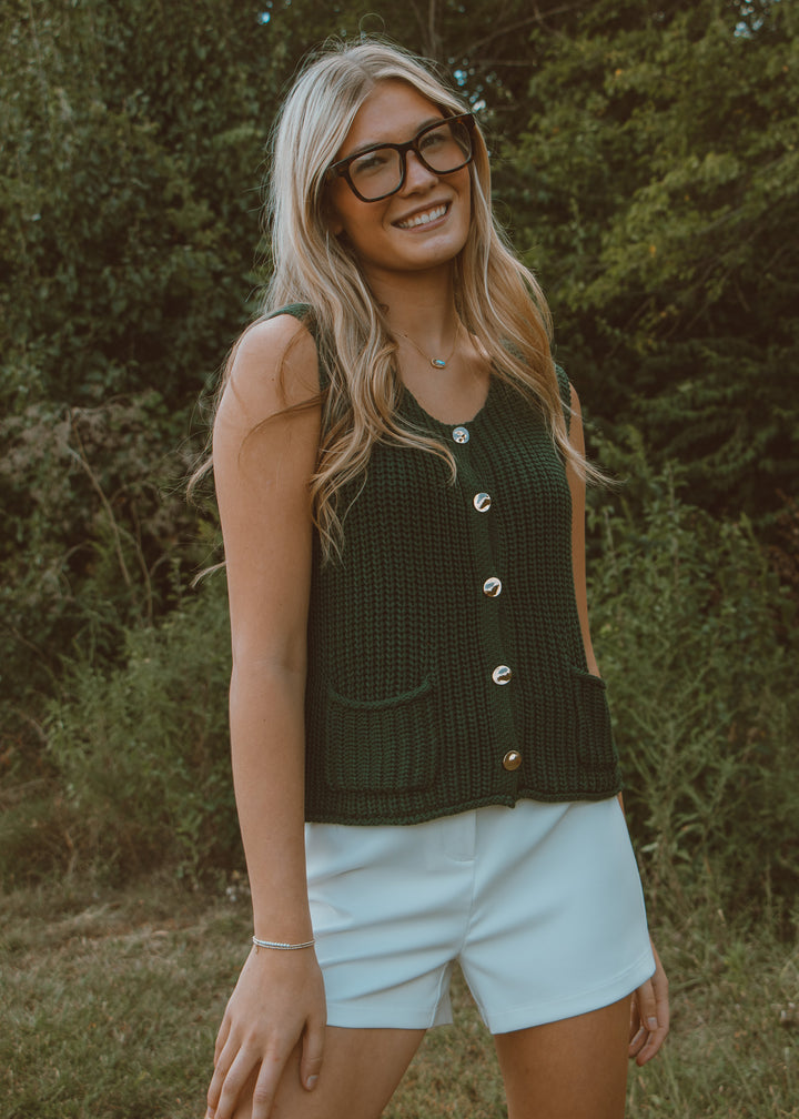 Pining Over You Green Sweater Vest