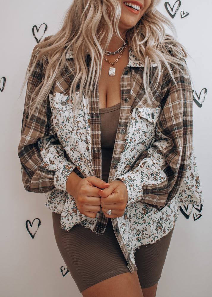 mixed print flannel