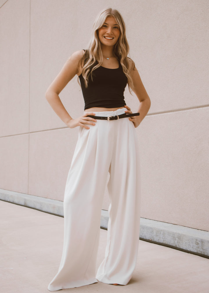 Conference Call Cream Dress Pants