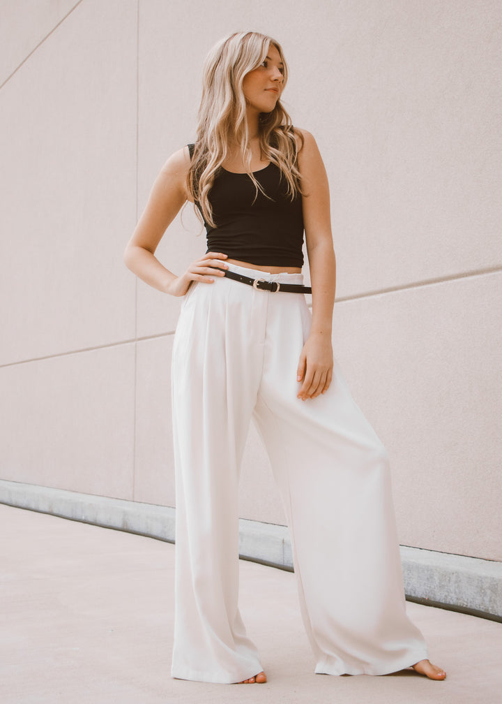 Conference Call Cream Dress Pants