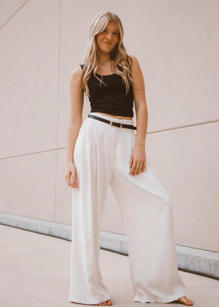 Conference Call Cream Dress Pants