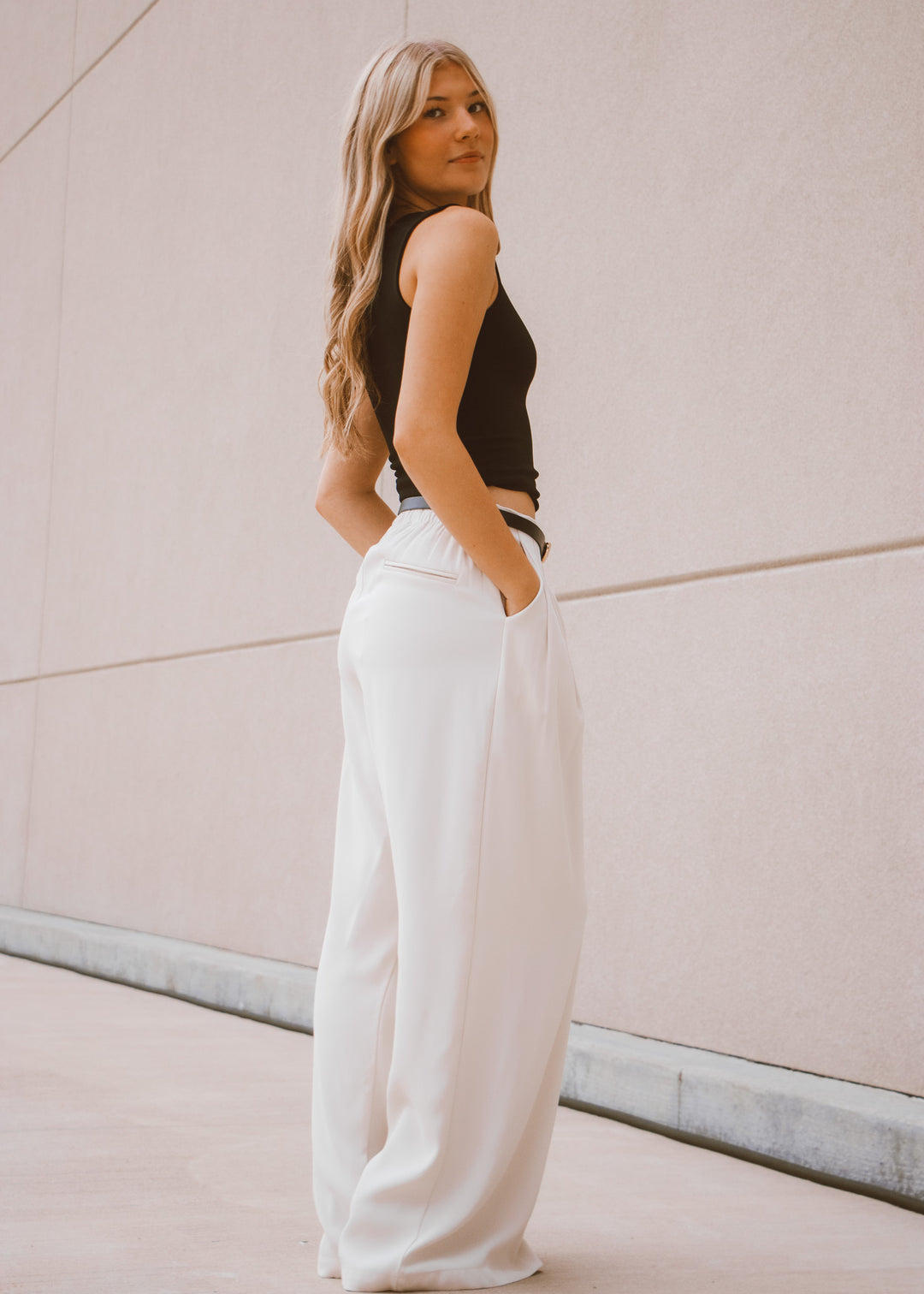 Conference Call Cream Dress Pants L