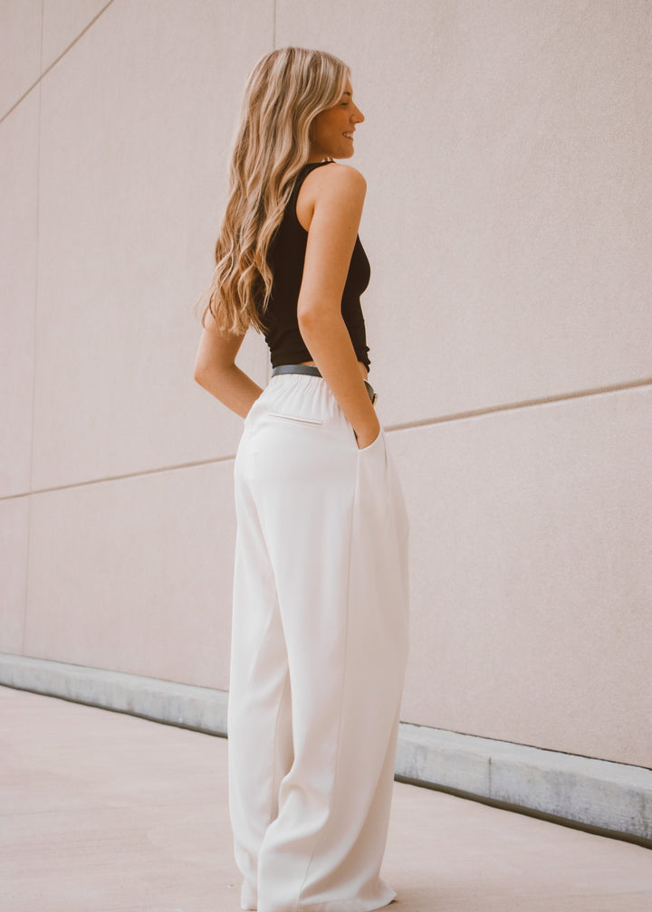 Conference Call Cream Dress Pants