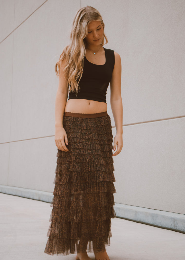 tiered maxi skirt