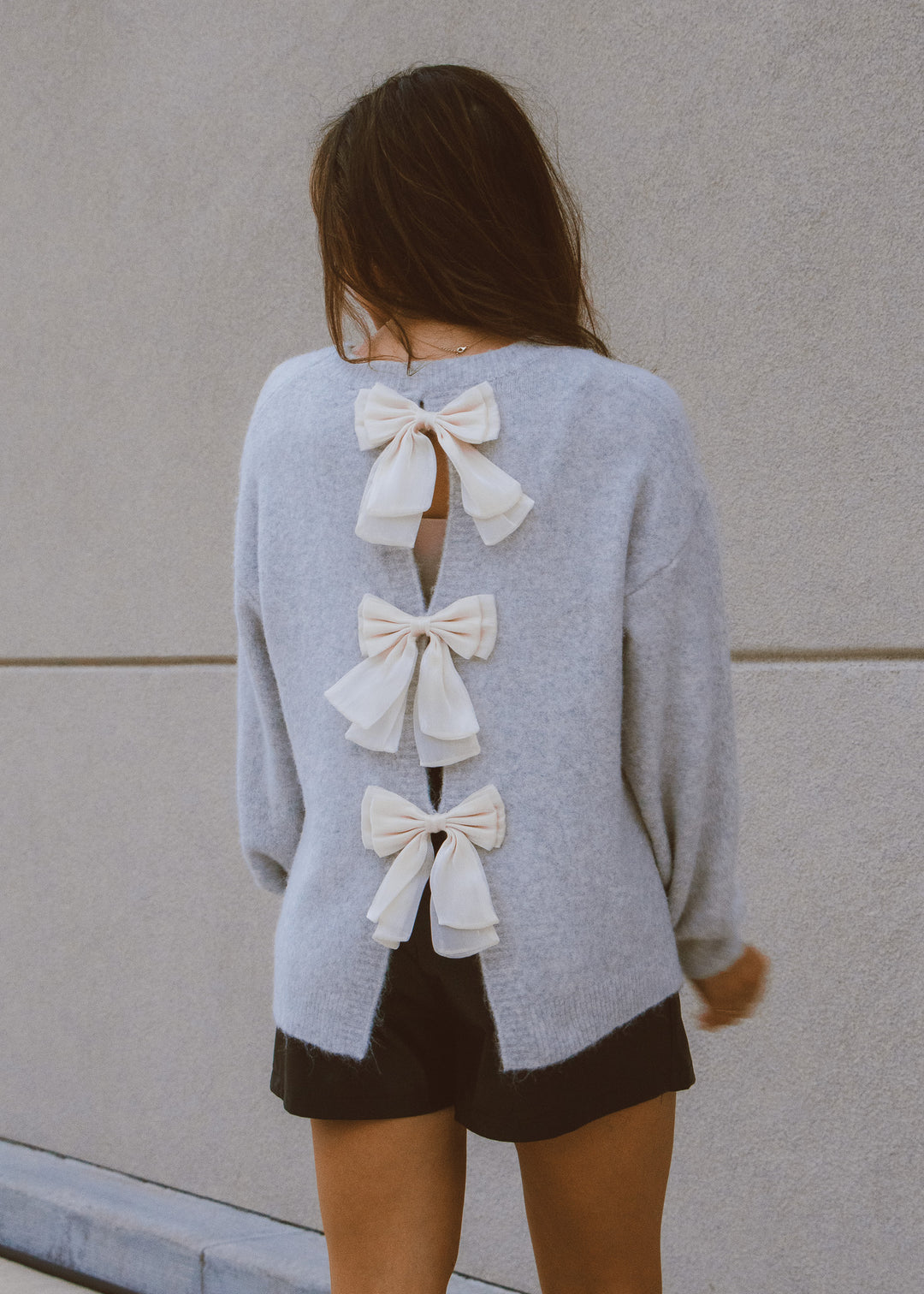 Coastal Charm Grey Sweater