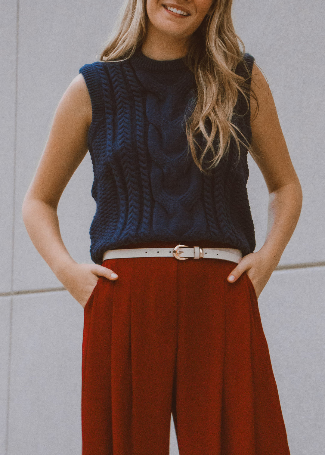 New Jersey Navy Knit Sweater Vest