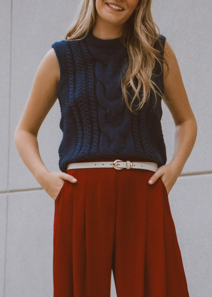 New Jersey Navy Knit Sweater Vest