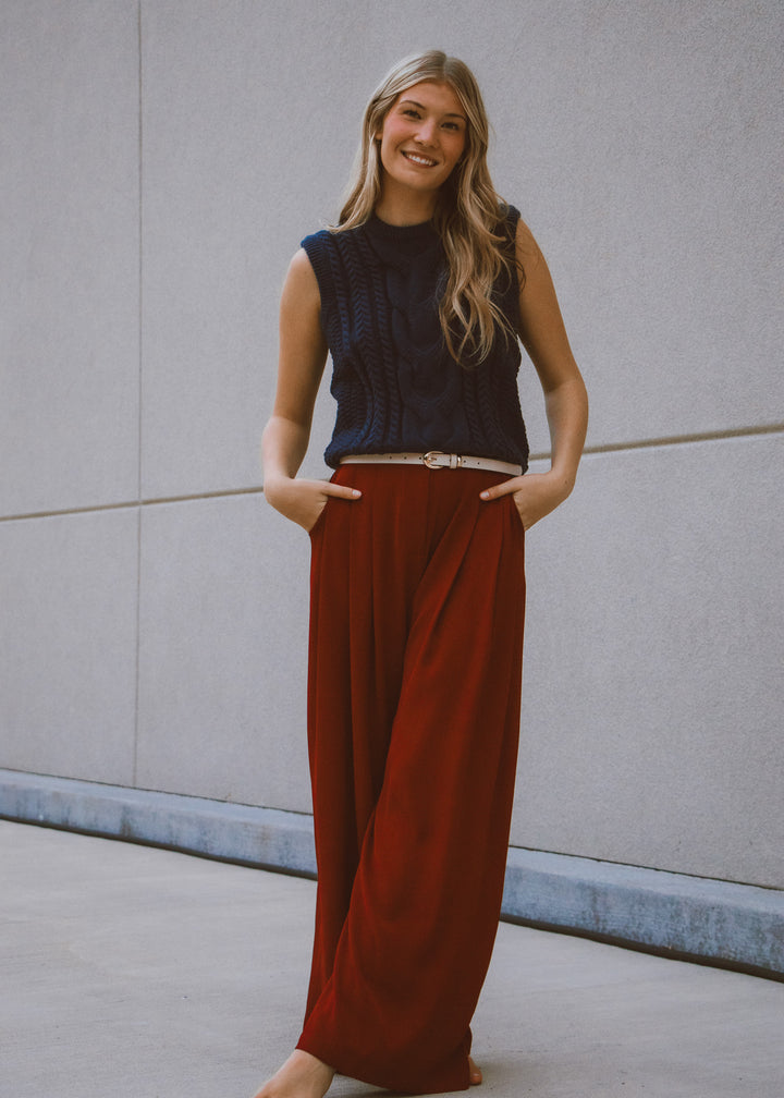 Conference Call Merlot Dress Pants