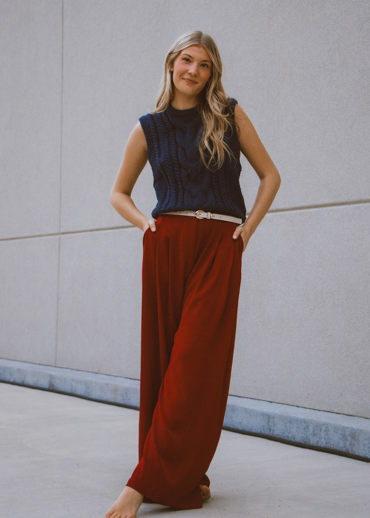Conference Call Merlot Dress Pants