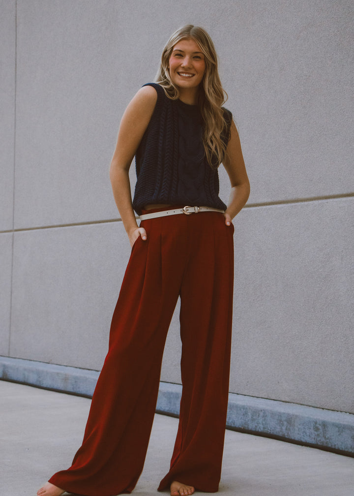 Conference Call Merlot Dress Pants