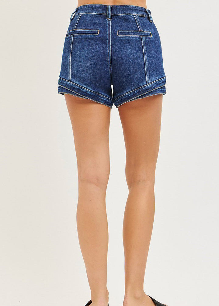 dark wash denim shorts