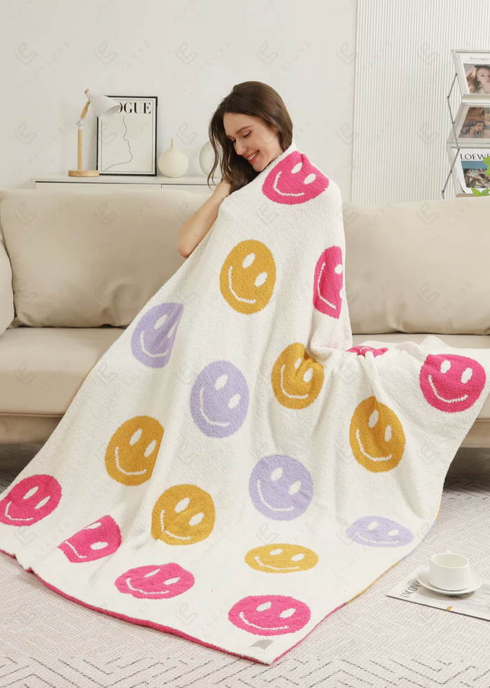 Colorful Smiley Blanket