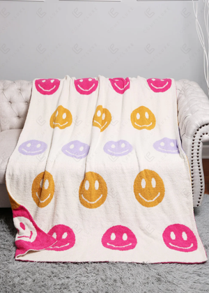 Colorful Smiley Blanket