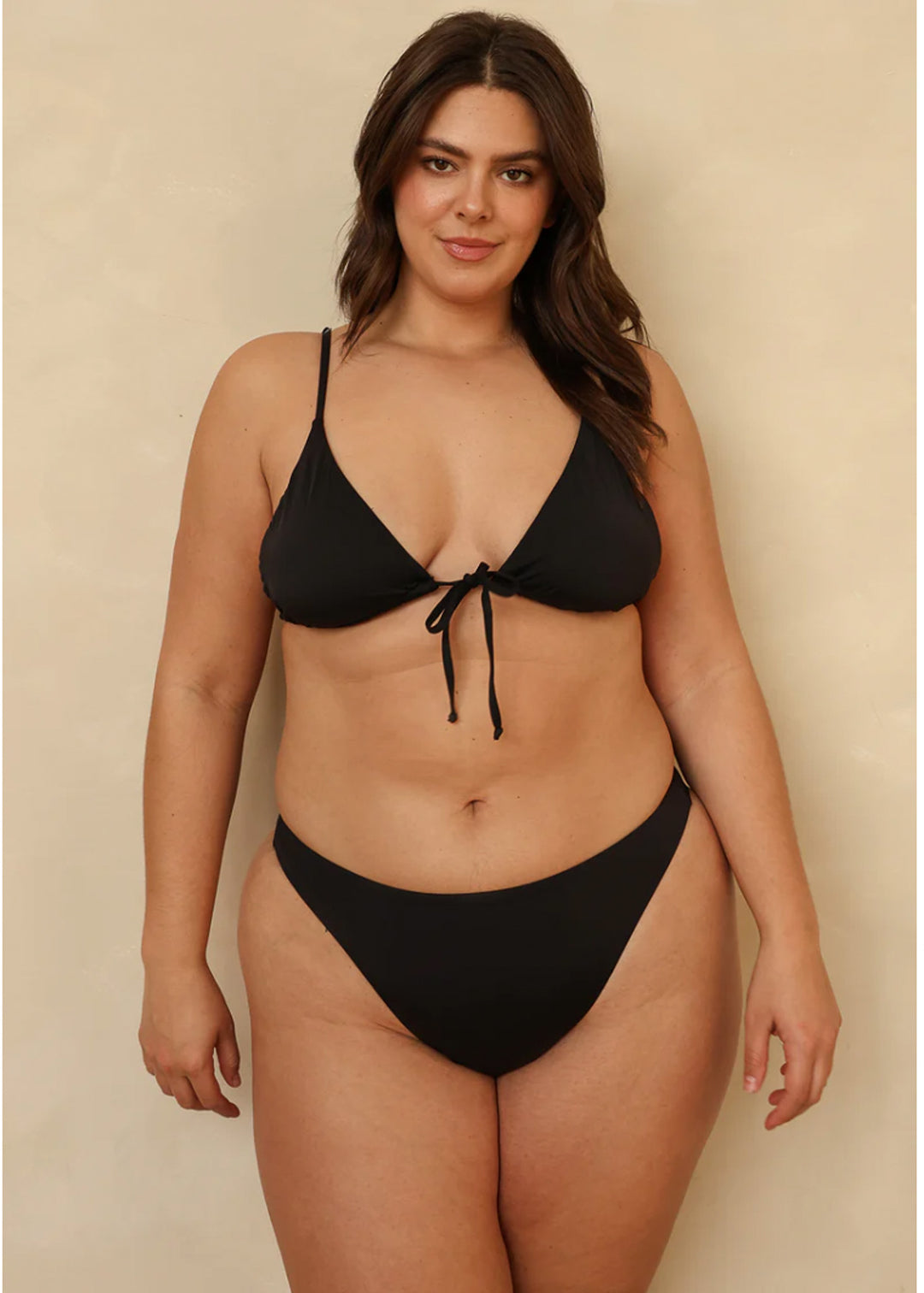 Seashore Black High Waist Cheeky Bikini Bottom