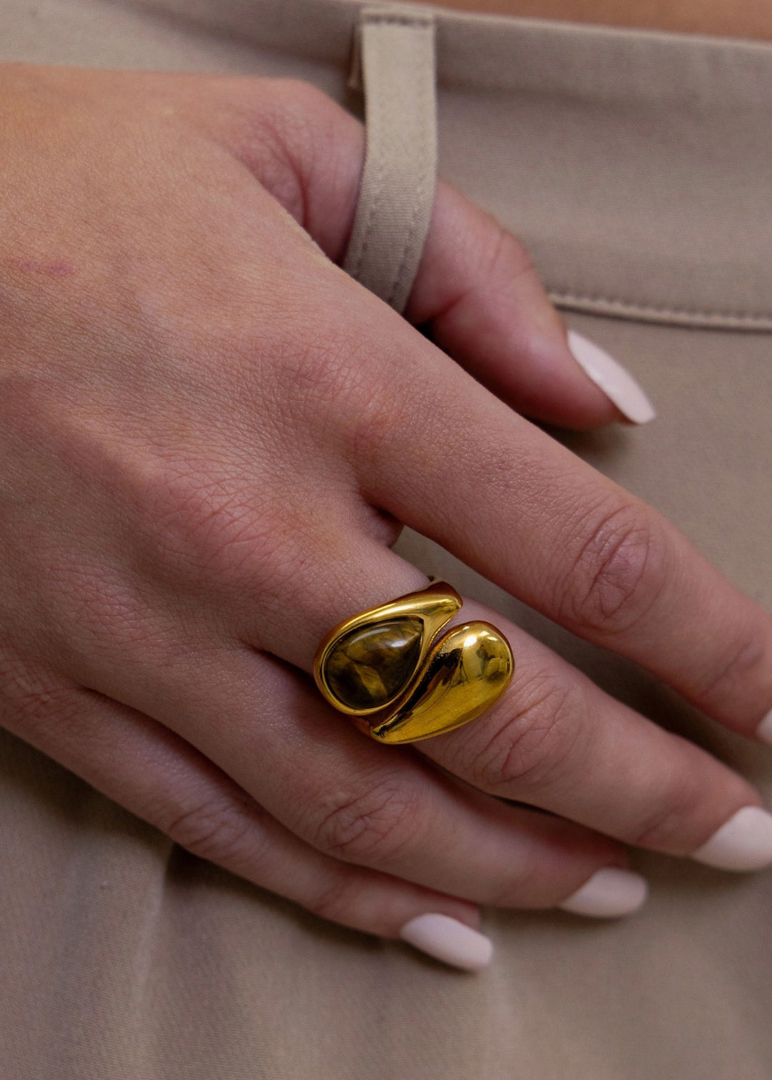 Cami Tiger Eye Stacked Ring