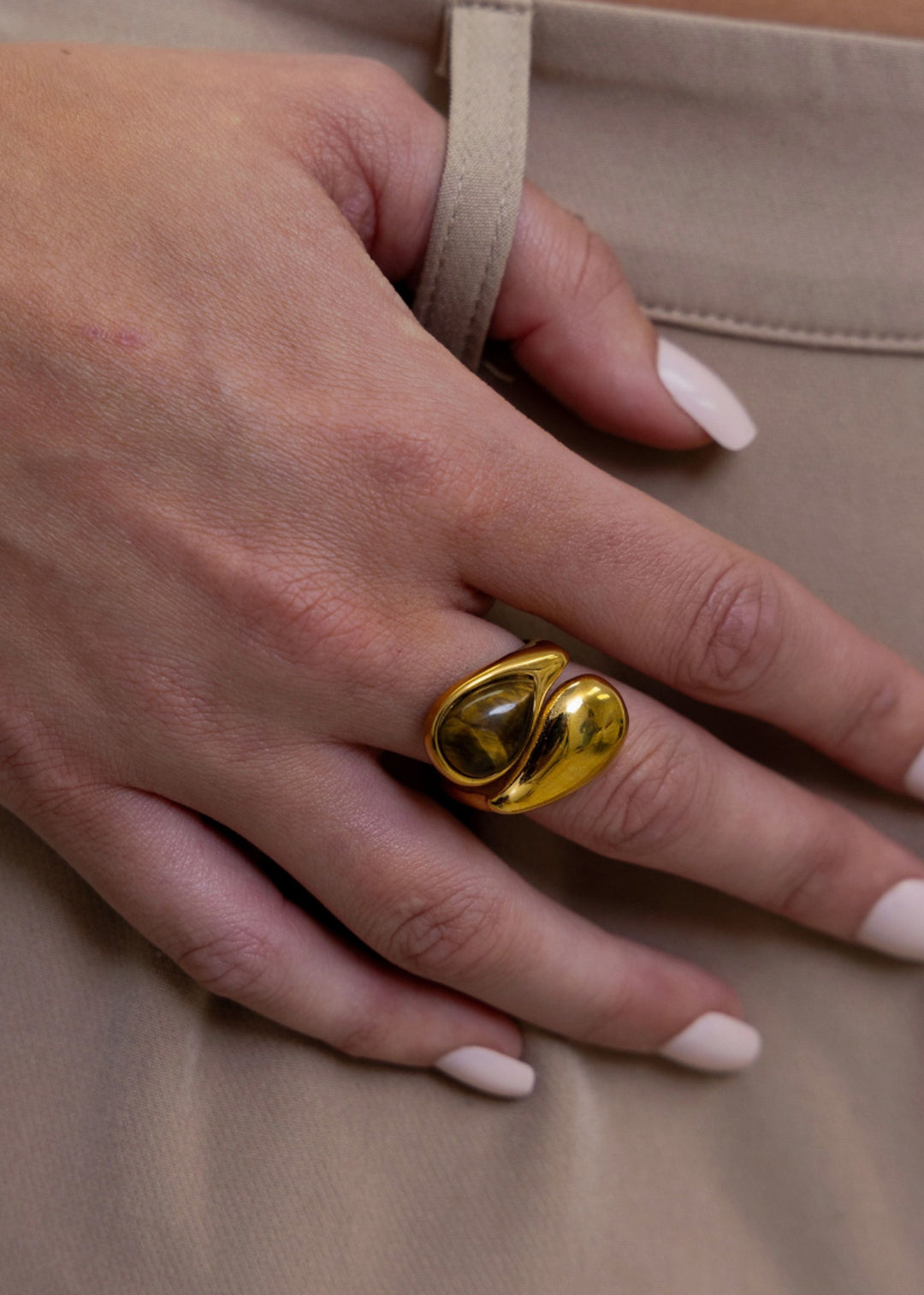 Cami Tiger Eye Stacked Ring