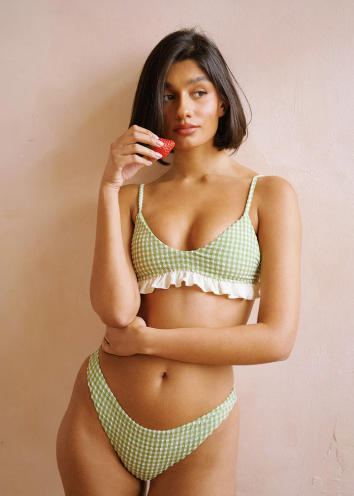 Nocturnal Cheeky Gingham Bikini Bottom