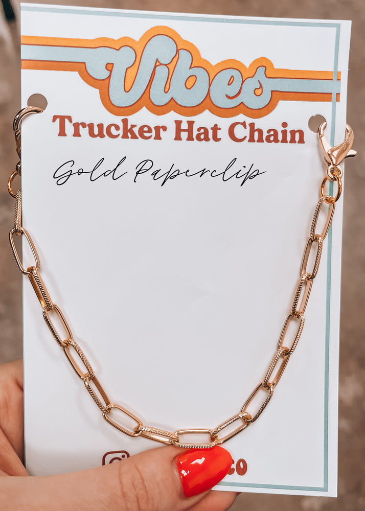 gold paperclip hat chain