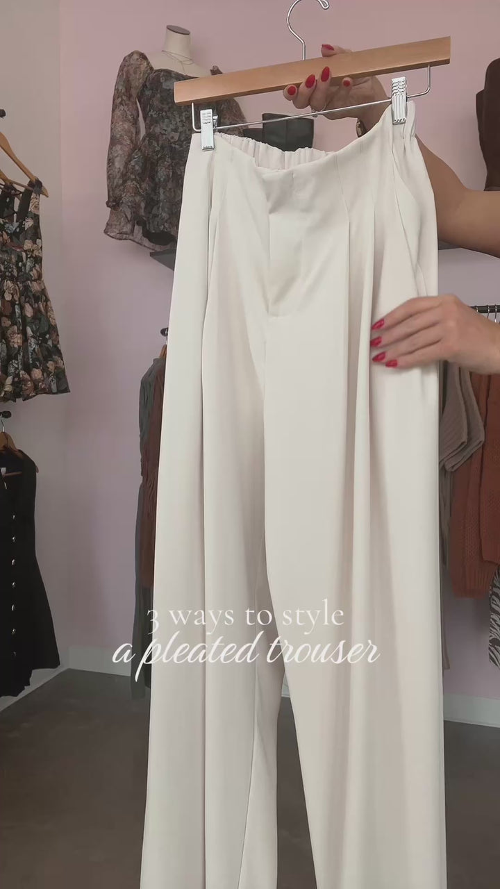 Conference Call Cream Dress Pants