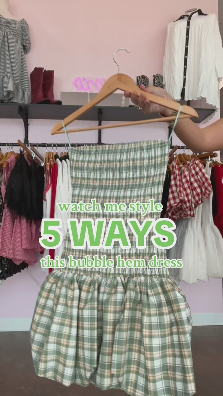 Small Town Girl Plaid Bubble Dress