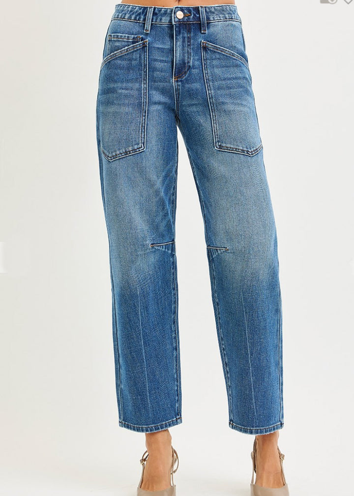 Blue jeans on a white background