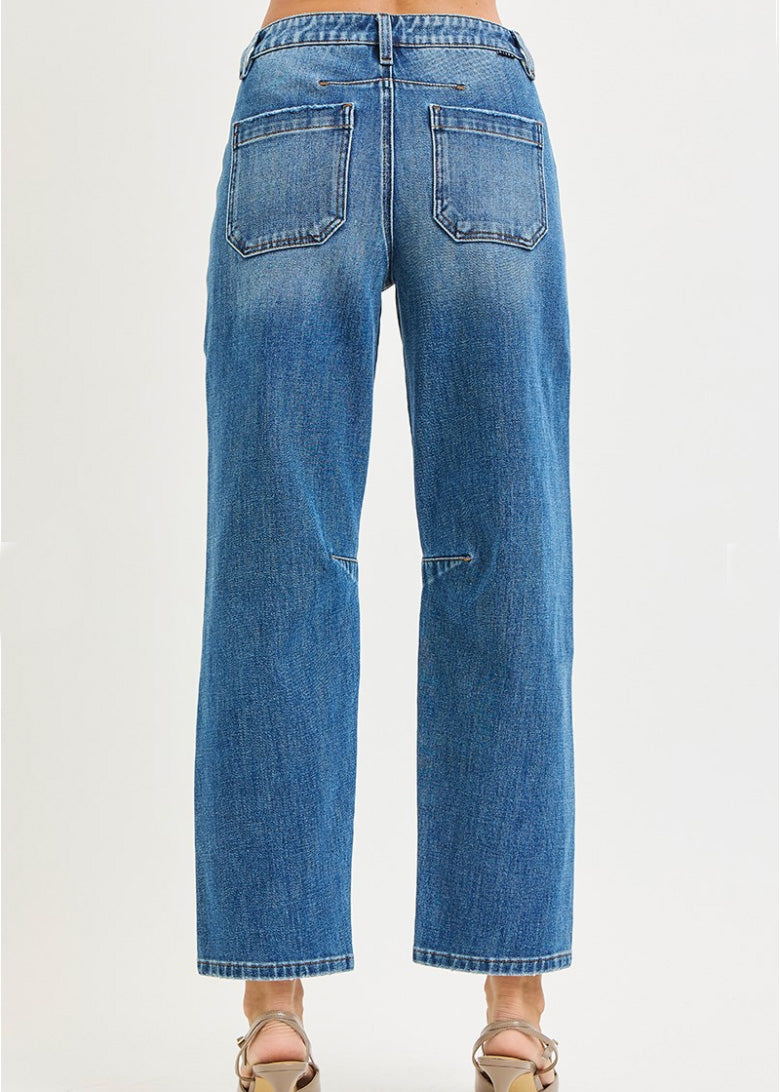 Blue jeans on a white background