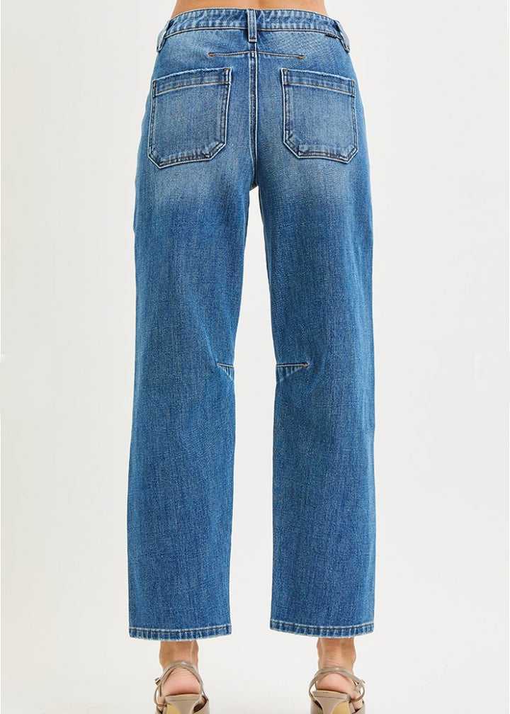 Blue jeans on a white background