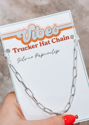 silver paperclip hat chain