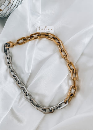 
            
                Load image into Gallery viewer, Jenna Link Chain Two Tone Necklace
            
        